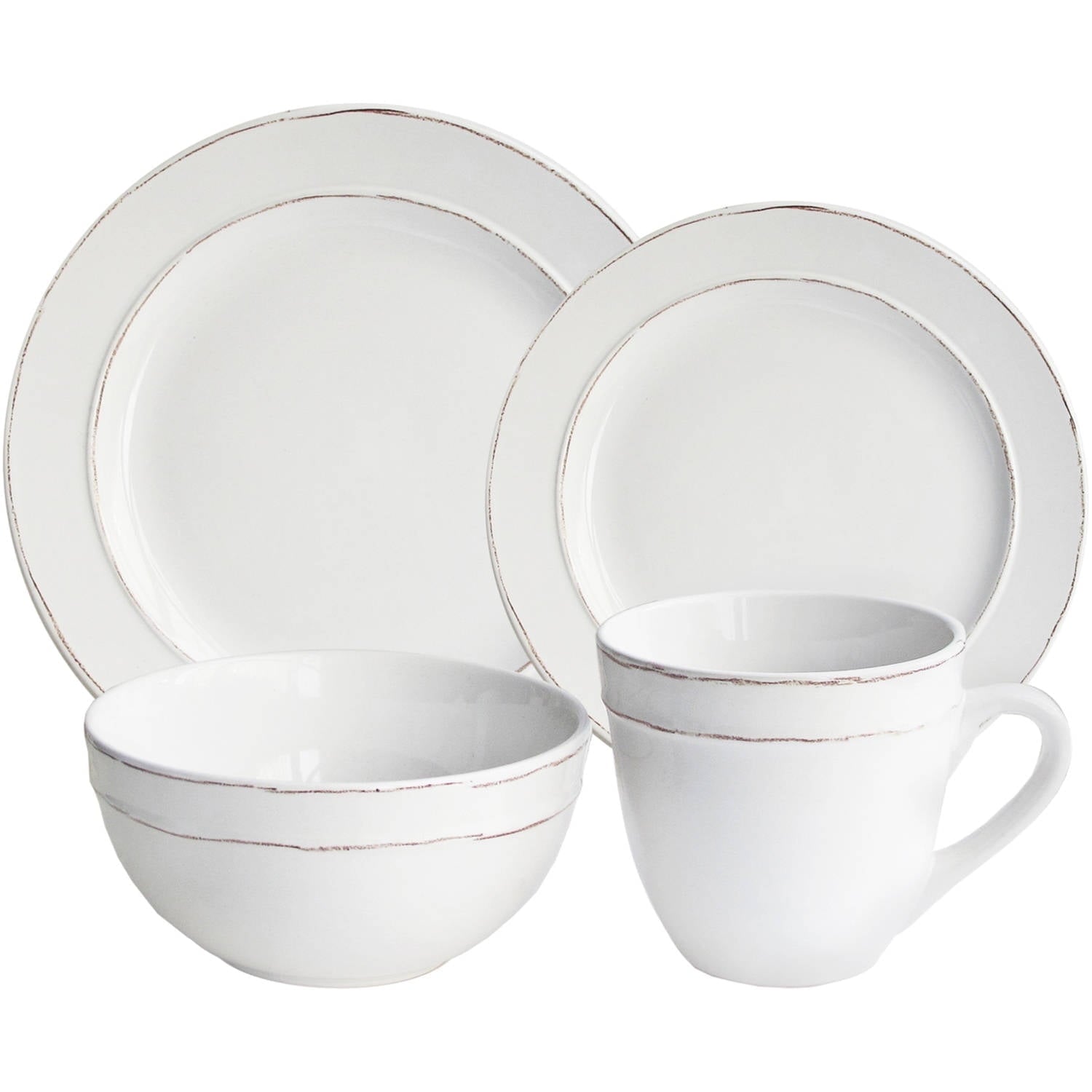 OLIVIA WHITE 16PC DINNERWARE SET