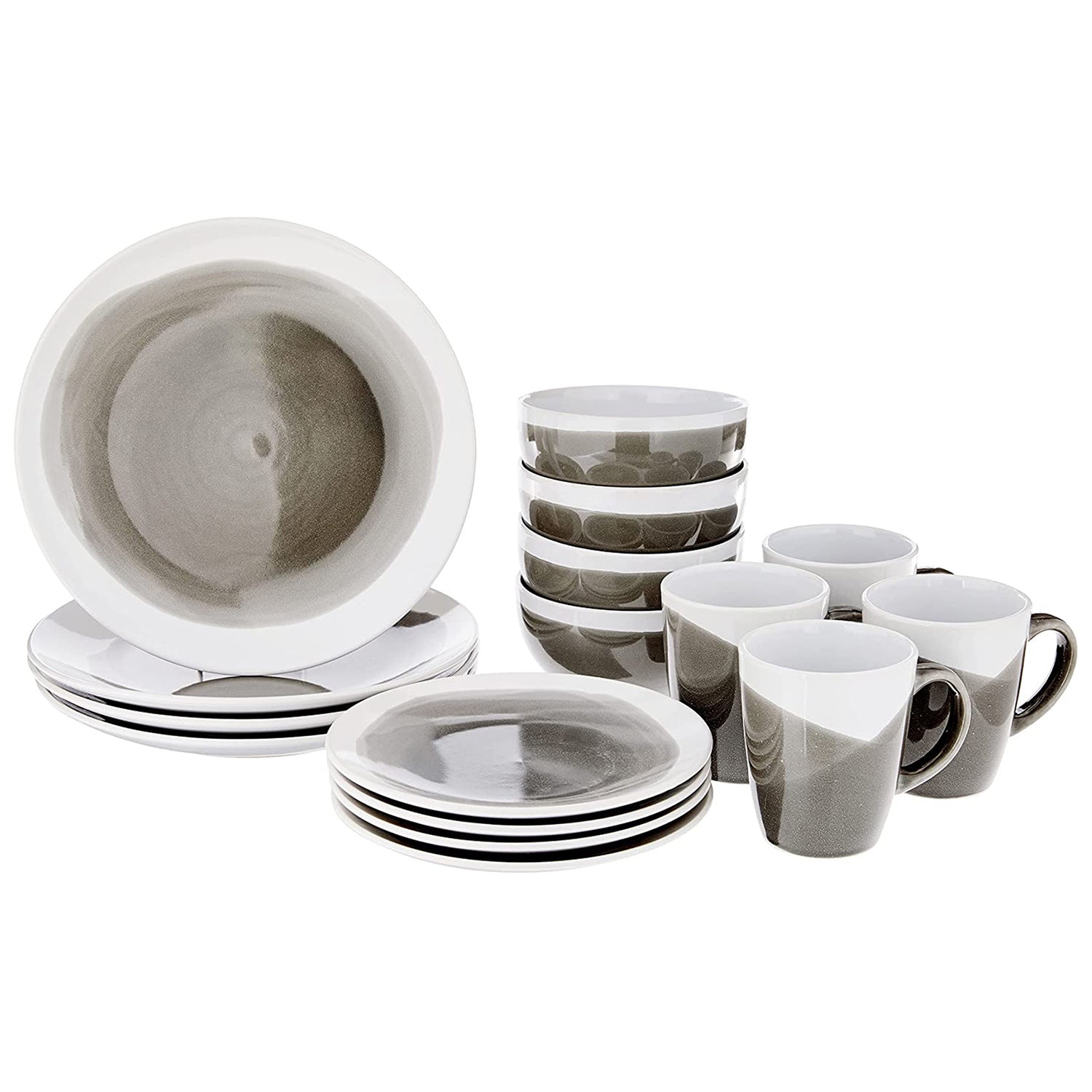 Oasis Charcoal 16-Piece Dinner Set