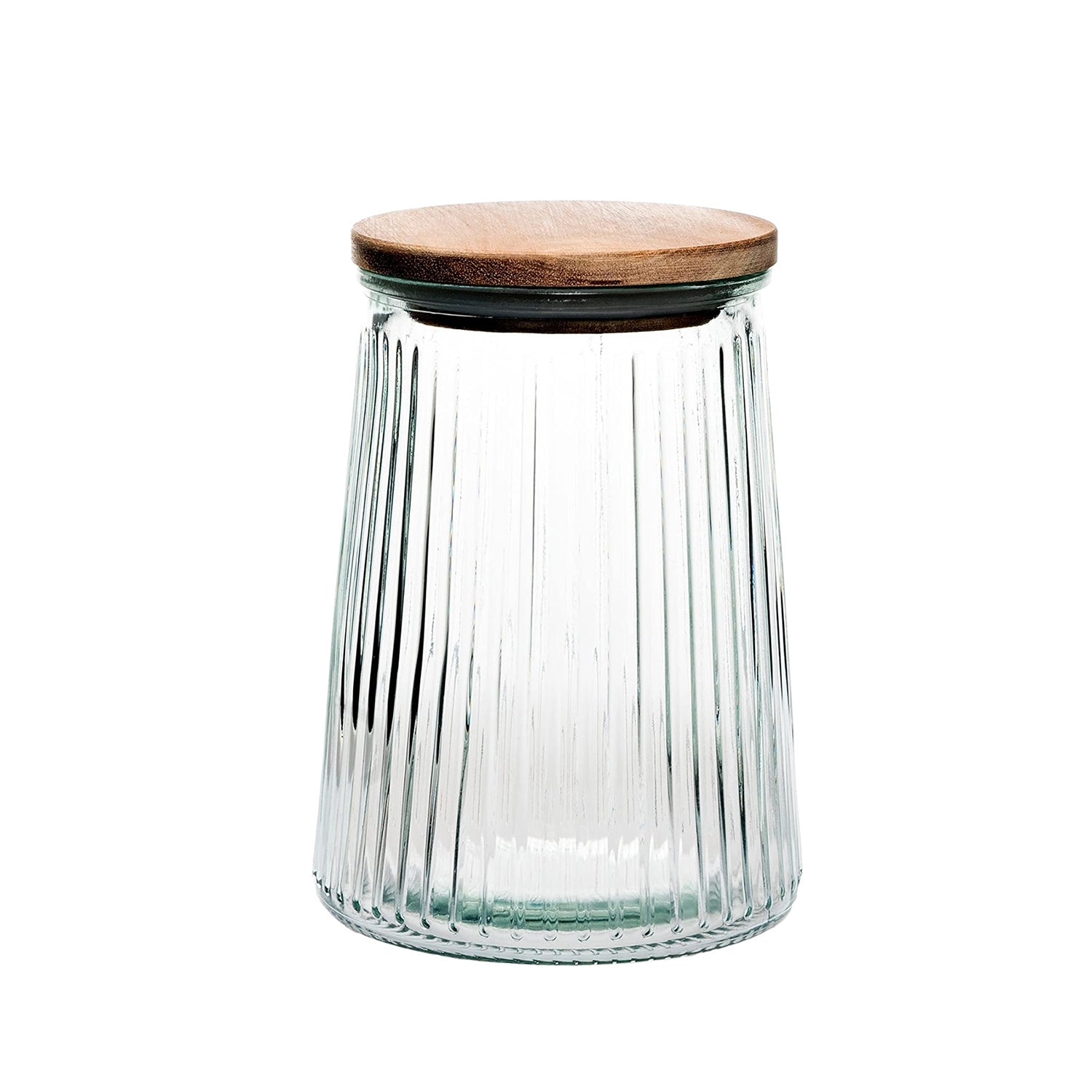 Glass Canisters Set of 3 with Wooden Lids – 20.3oz, 33.8oz & 45.7oz