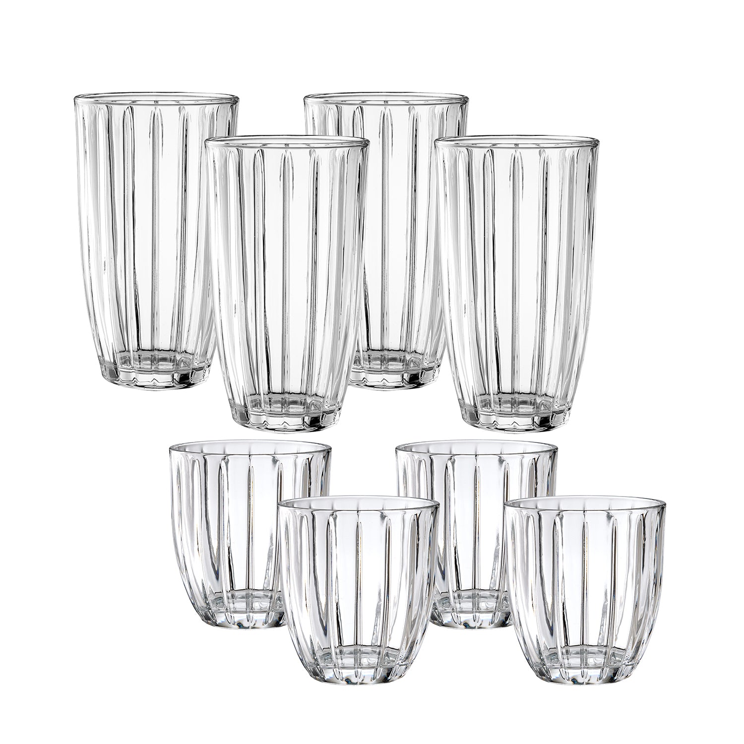 Capri 12-Piece Glassware Set – 6 Coolers (16oz) & 6 DOF Glasses (10oz)