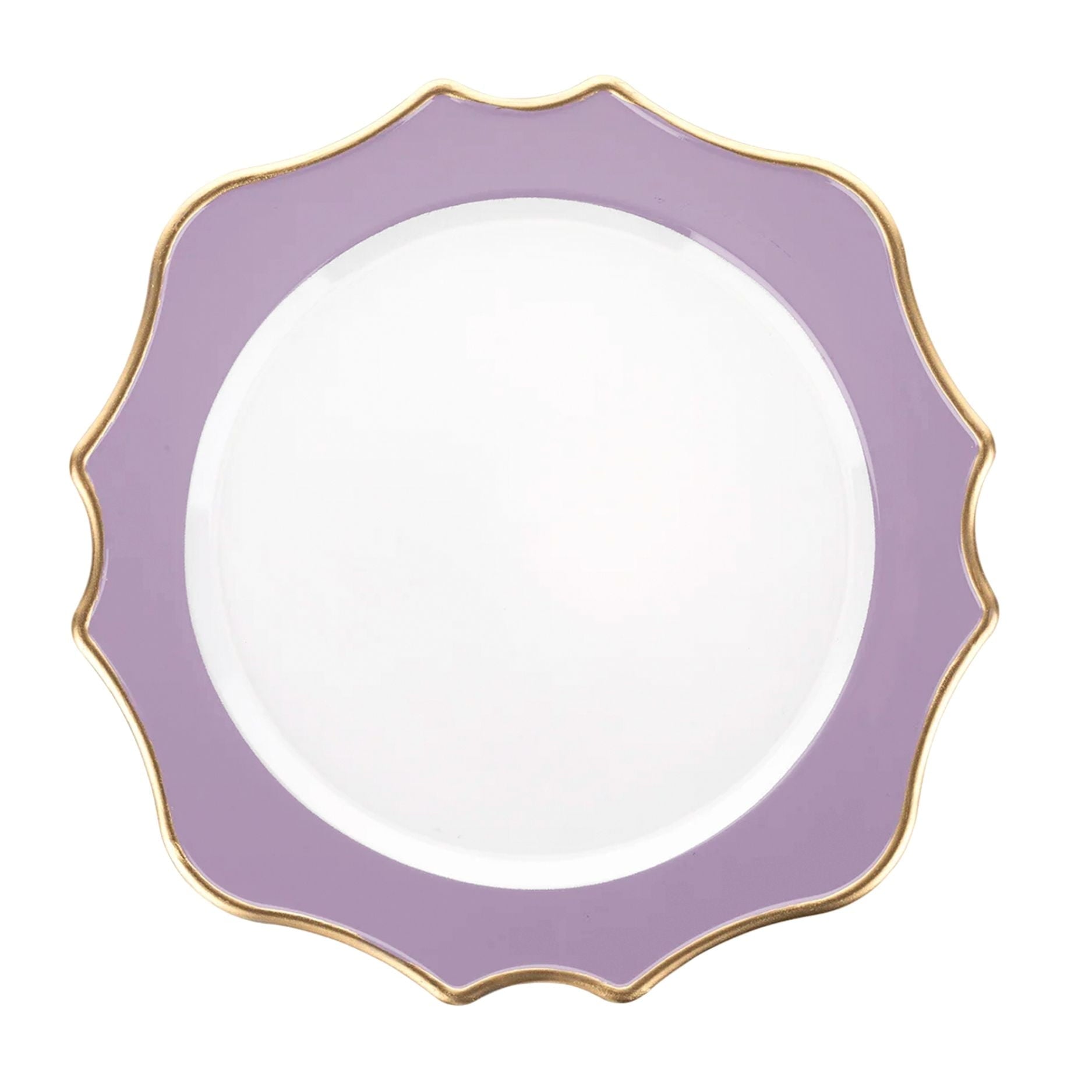 LAVENDER CHARGER PLATE W/GOLD LINE 13"D new bone china