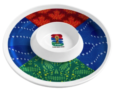 Official FIFA World Cup 2026 Edition MELAMINE CHIP & DIP 13.1 X 13.1 X 5” Plate