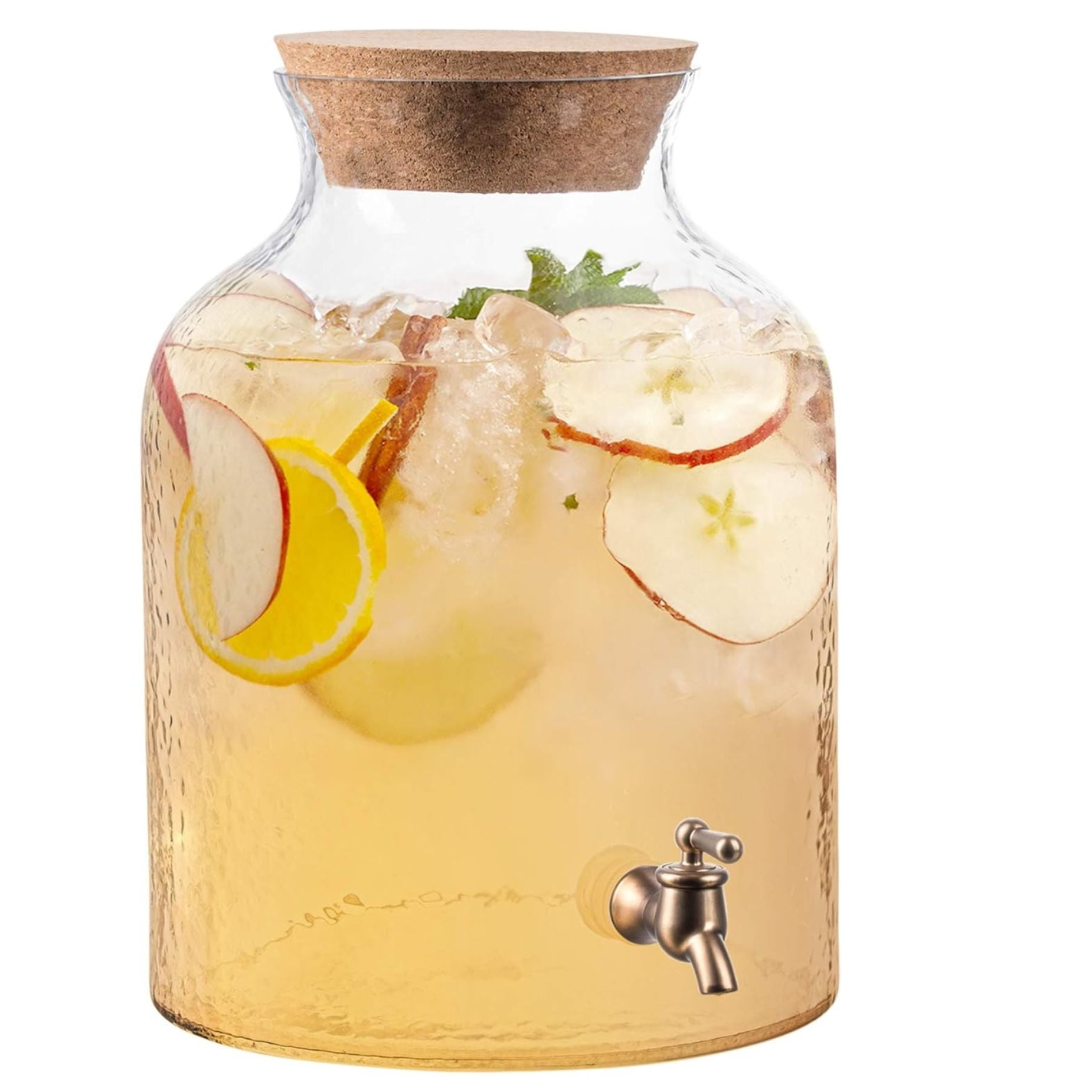 HAMMERED GLASS BEV DISPENSER 2.7gal