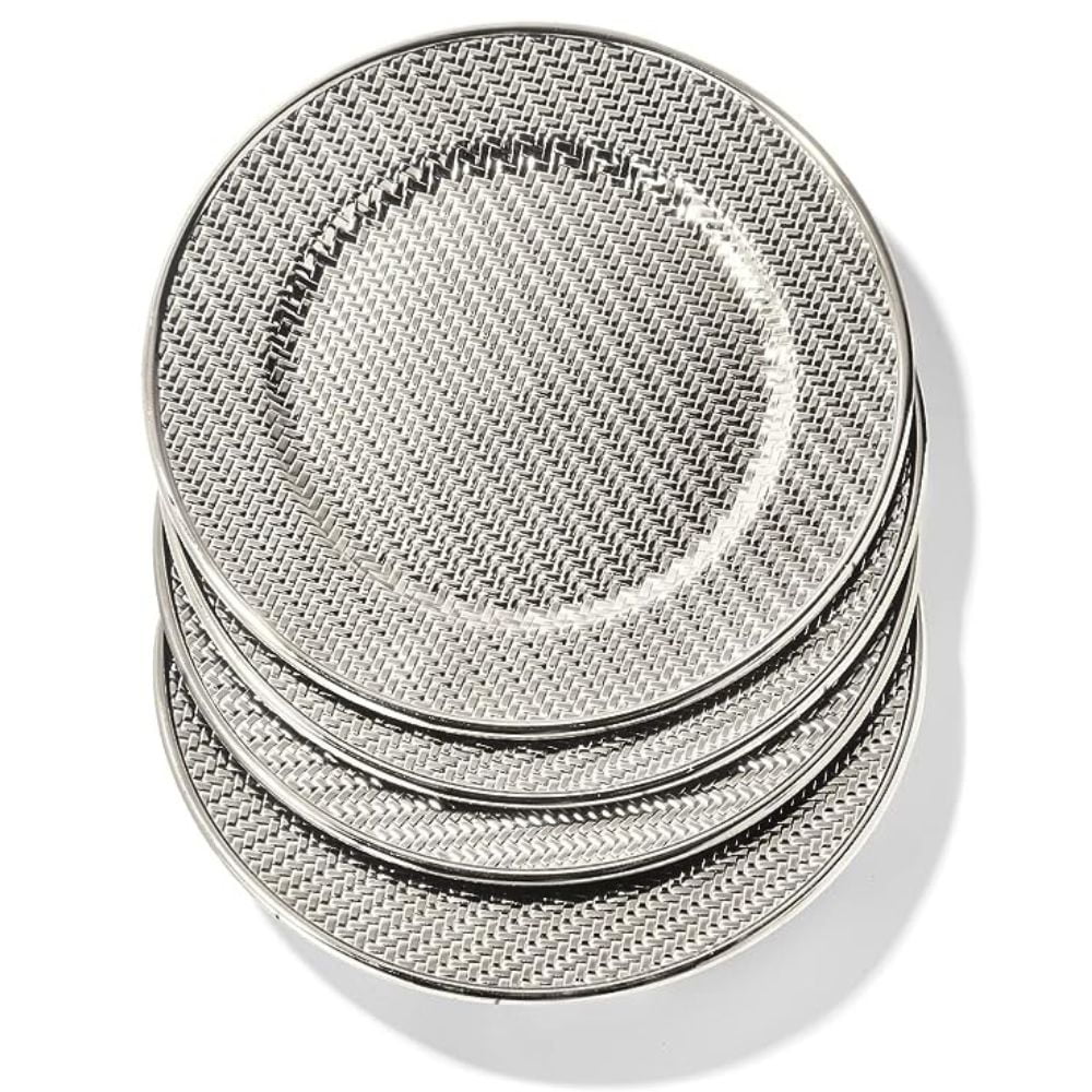 AUBREY SILVER ELECTROPLATED CHARGER SET/4 13"D